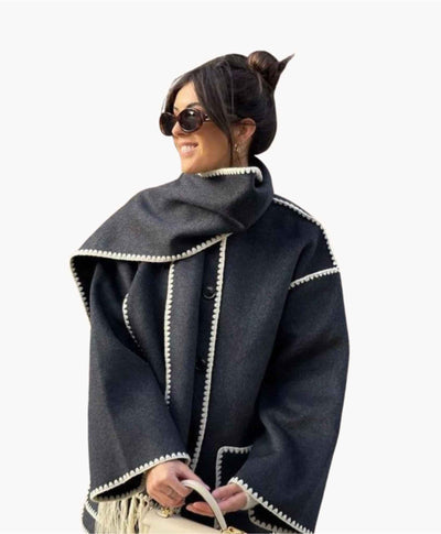Sionne | Fringed Jacket with Scarf