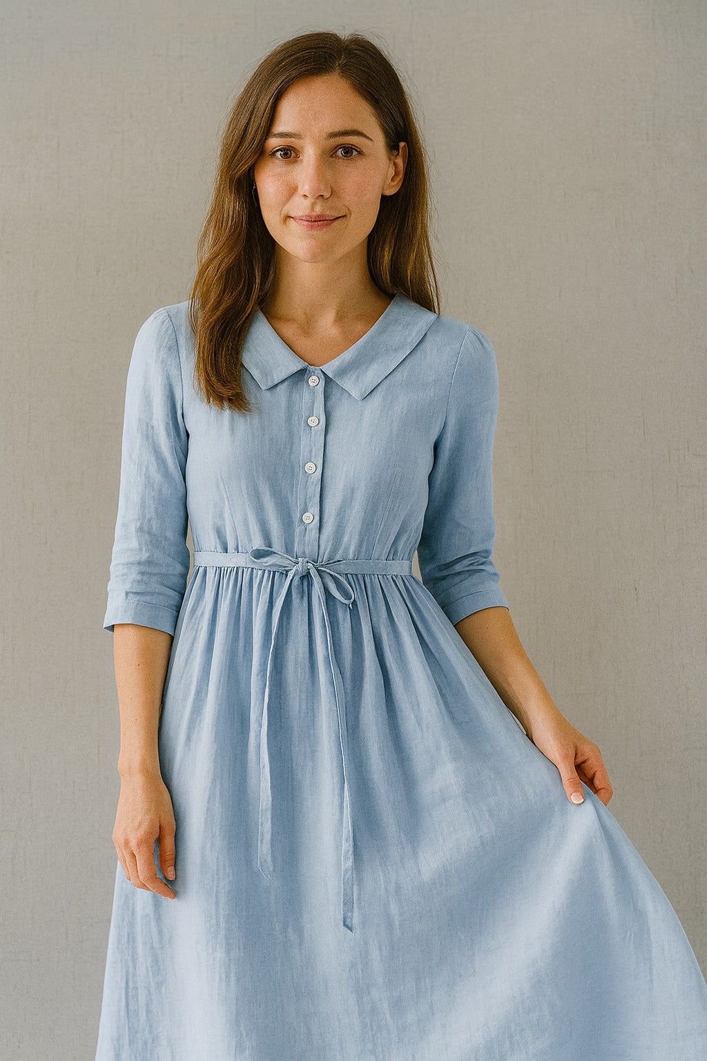 Lux - Elegant Half Sleeve Lace Waist Dress
