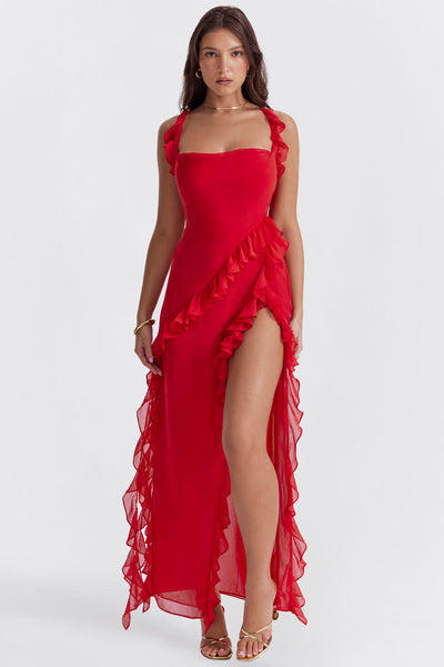 Meissa | Dress with Asymmetrical Ruffles