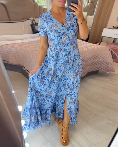 Wibia | Floral Dress with V-Neck