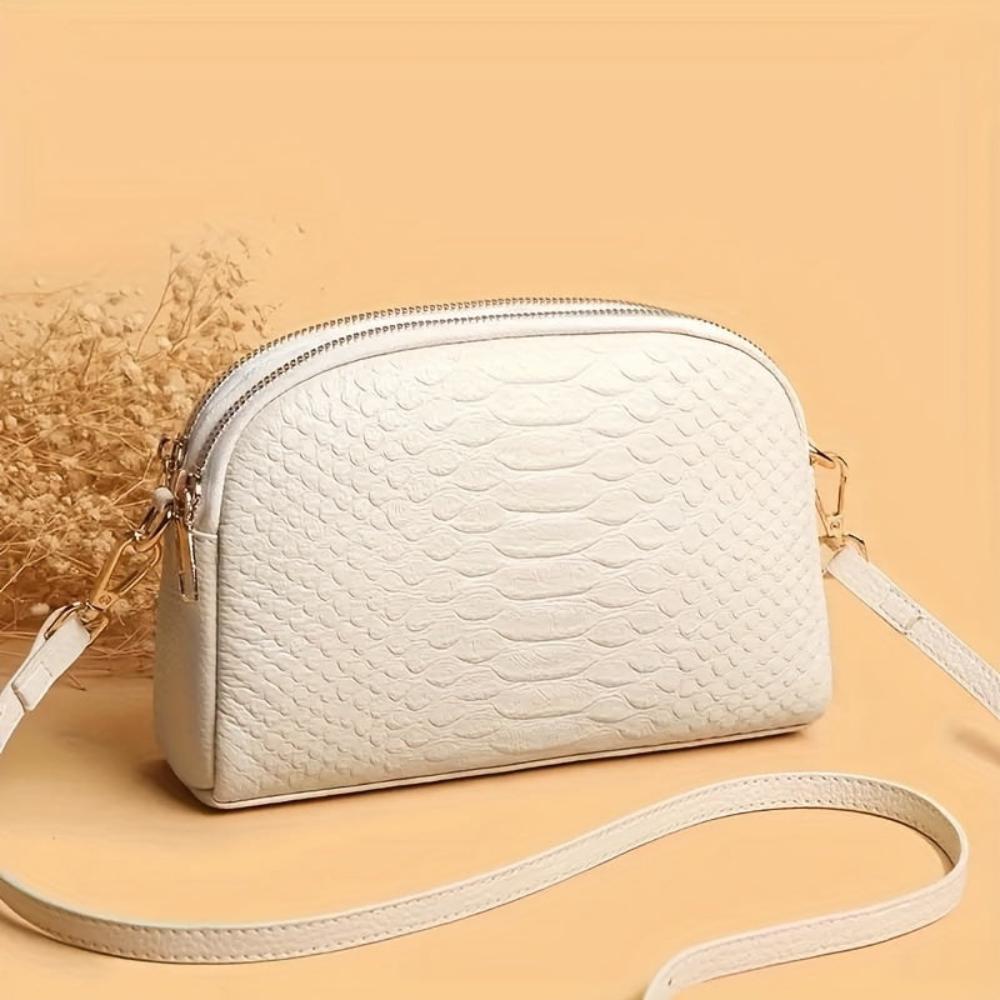 Cora | Chic Mini Crossbody Bag in Faux Leather with Crocodile Texture