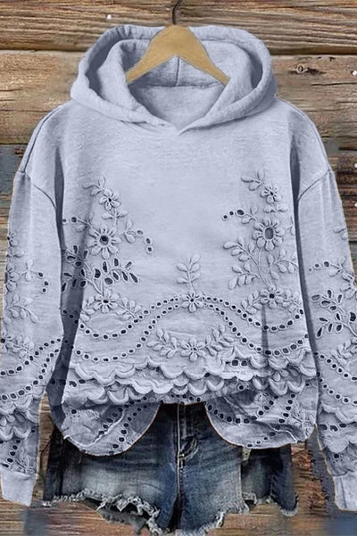 Lace Hoodie Sweater Prato