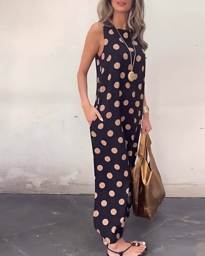 Roxane | Long Dress with a Slit in Dots