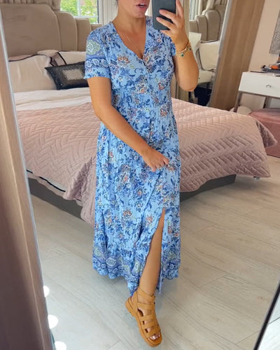 Wibia | Floral Dress with V-Neck