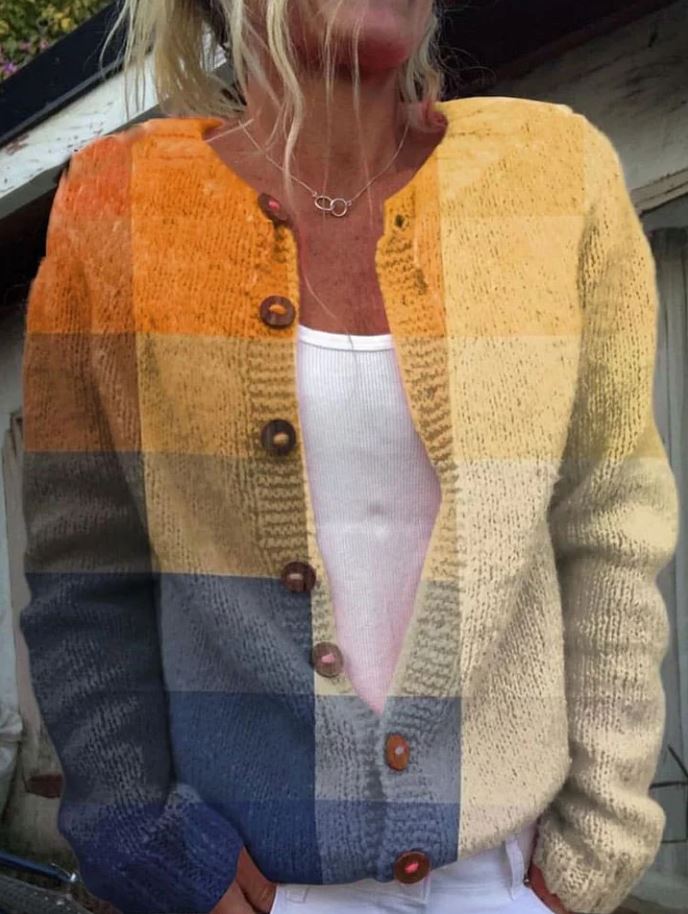 Orla | Cardigan with Geometric Print