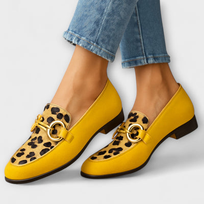 Sonia Sneakers with Animal Print and Decorative Buckle