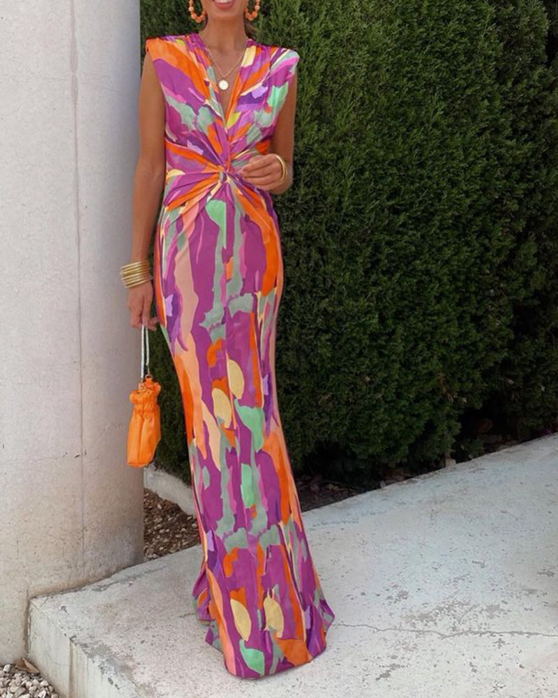 Élodie™ | Long Sleeveless Dress with Tie