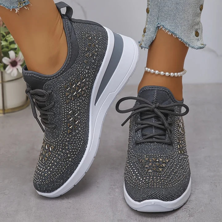 Giselle – Orthopaedic Trainers with Sparkling Rhinestones