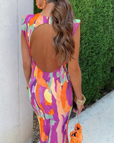 Élodie™ | Long Sleeveless Dress with Tie