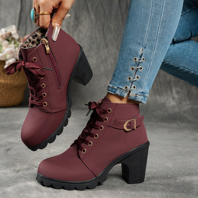 Bellanza | Mid-Heel Ankle Boots with Side Zipper