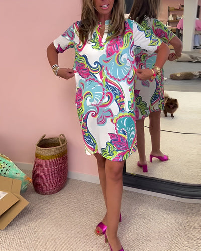 Gaëlle | Lightweight floral dress with a V-neck