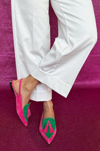 Rosaa™ | Colourful Ballerinas with Fringes and Decorative Ankle Strap