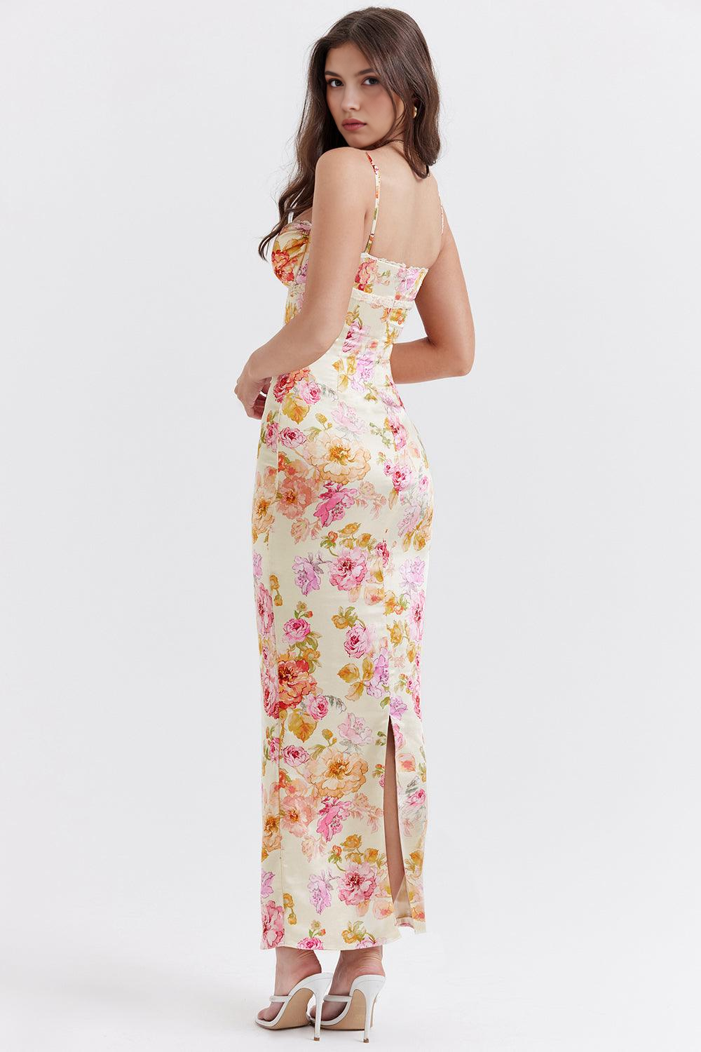 Roseau | Floral Satin Dress
