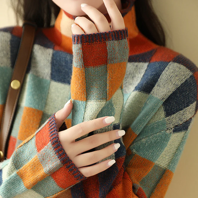 Mabel | Patchwork Turtleneck Sweater