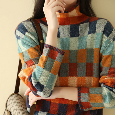 Mabel | Patchwork Turtleneck Sweater