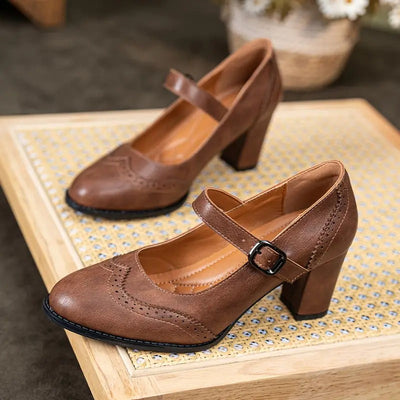 Aida - Leather Orthopaedic Heels | Premium Edition