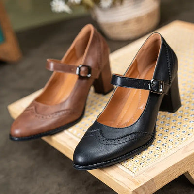 Aida - Leather Orthopaedic Heels | Premium Edition