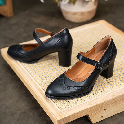Aida - Leather Orthopaedic Heels | Premium Edition