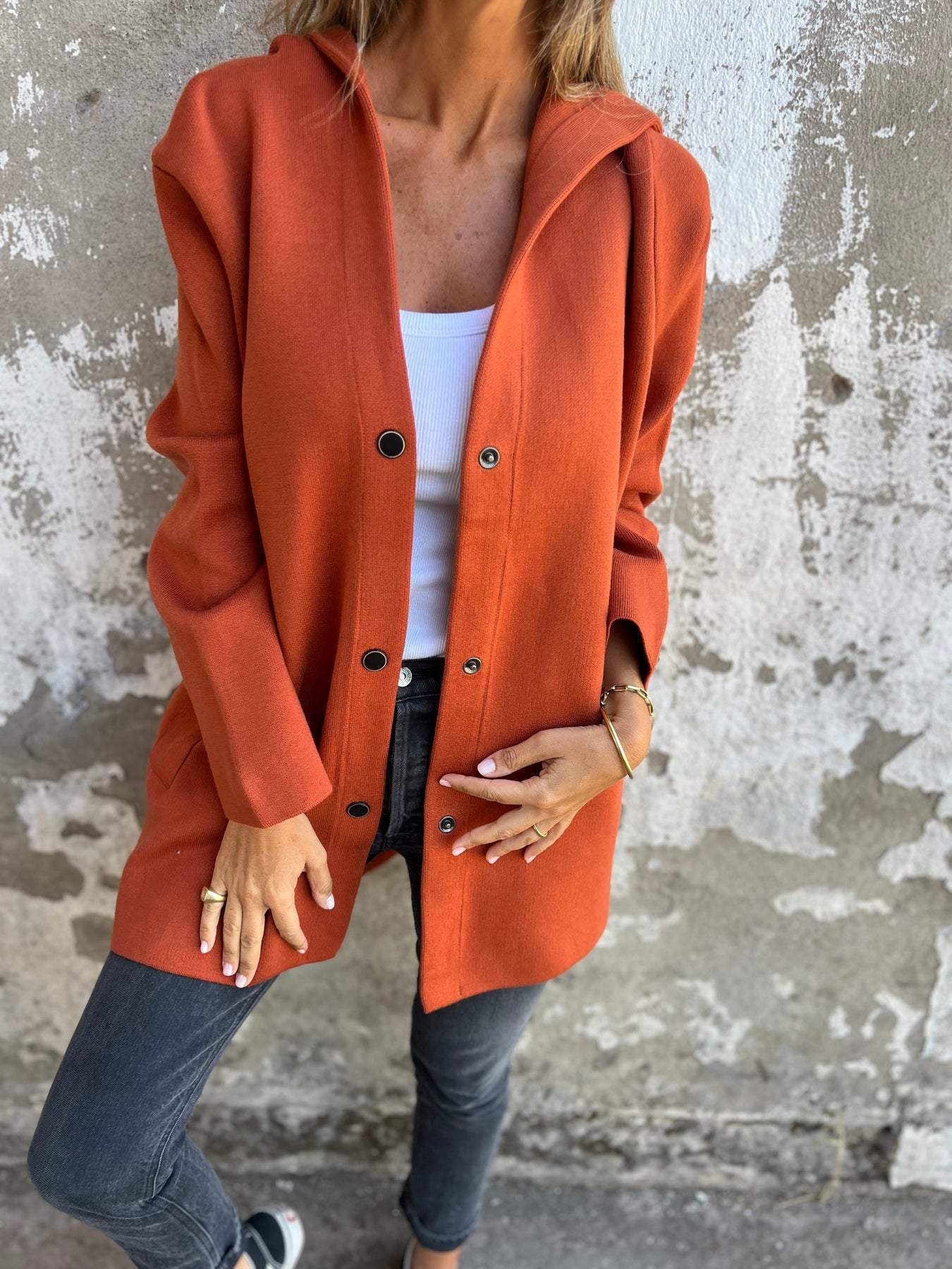 Jacqueline | Loose Hoodie Jacket with Buttons