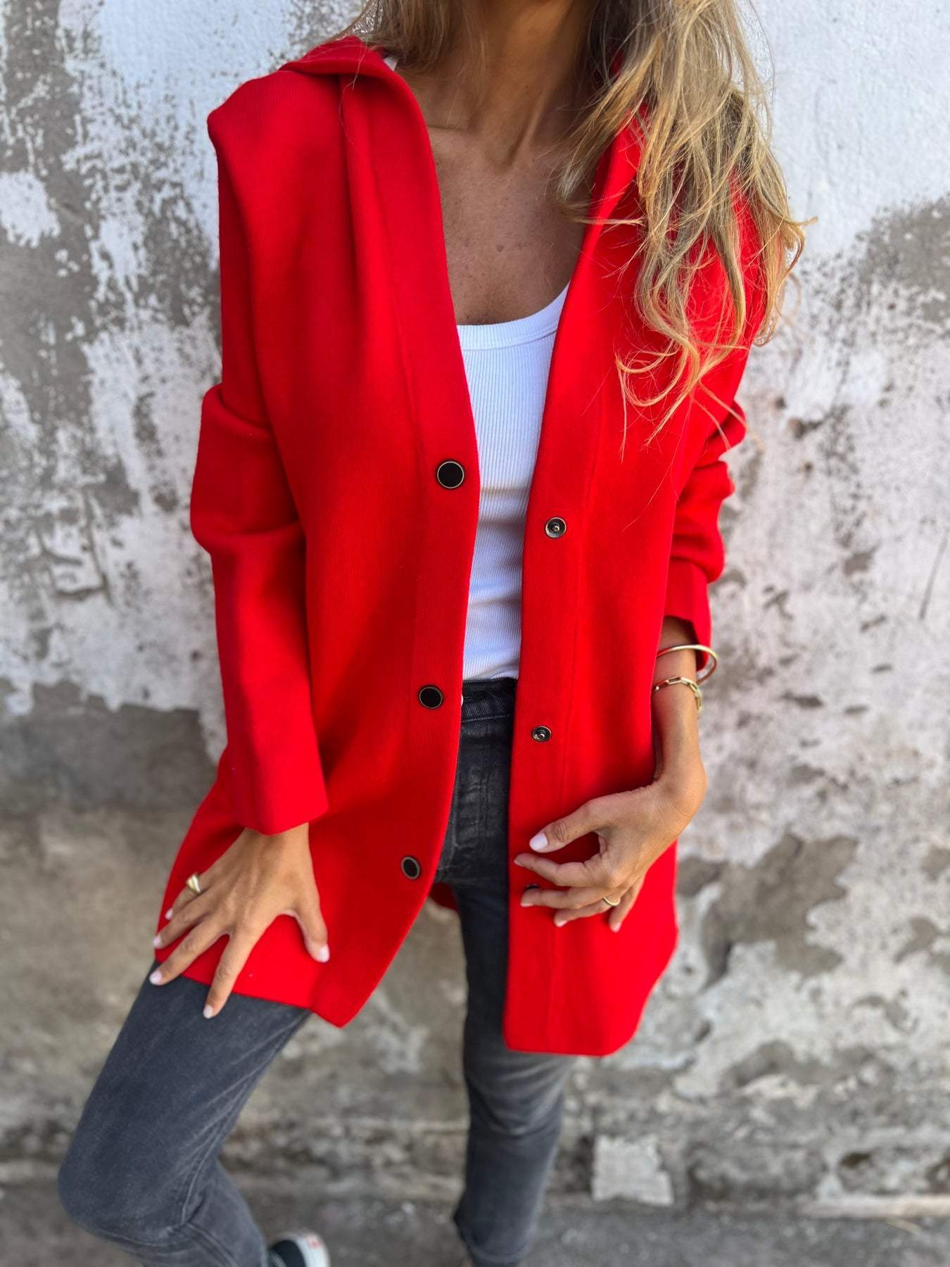 Jacqueline | Loose Hoodie Jacket with Buttons