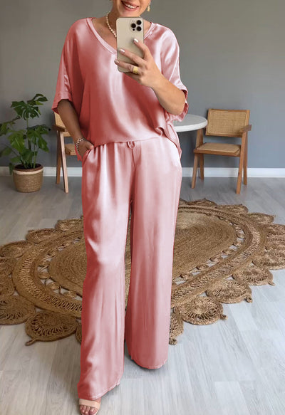Elena | Casual two-piece set with a round neckline