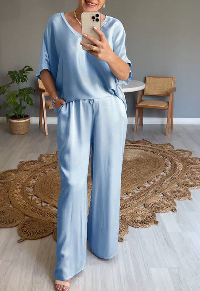 Elena | Casual two-piece set with a round neckline