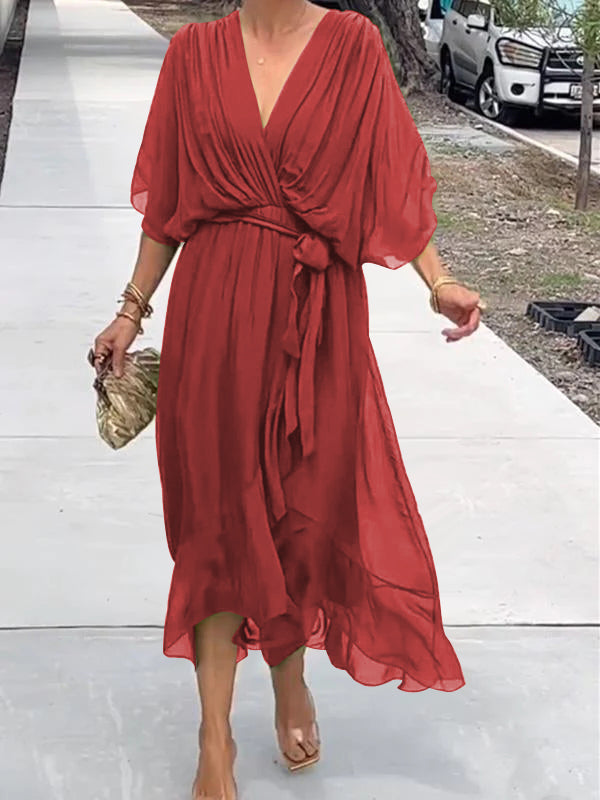Thyra - Elegant Dress with V-Neck