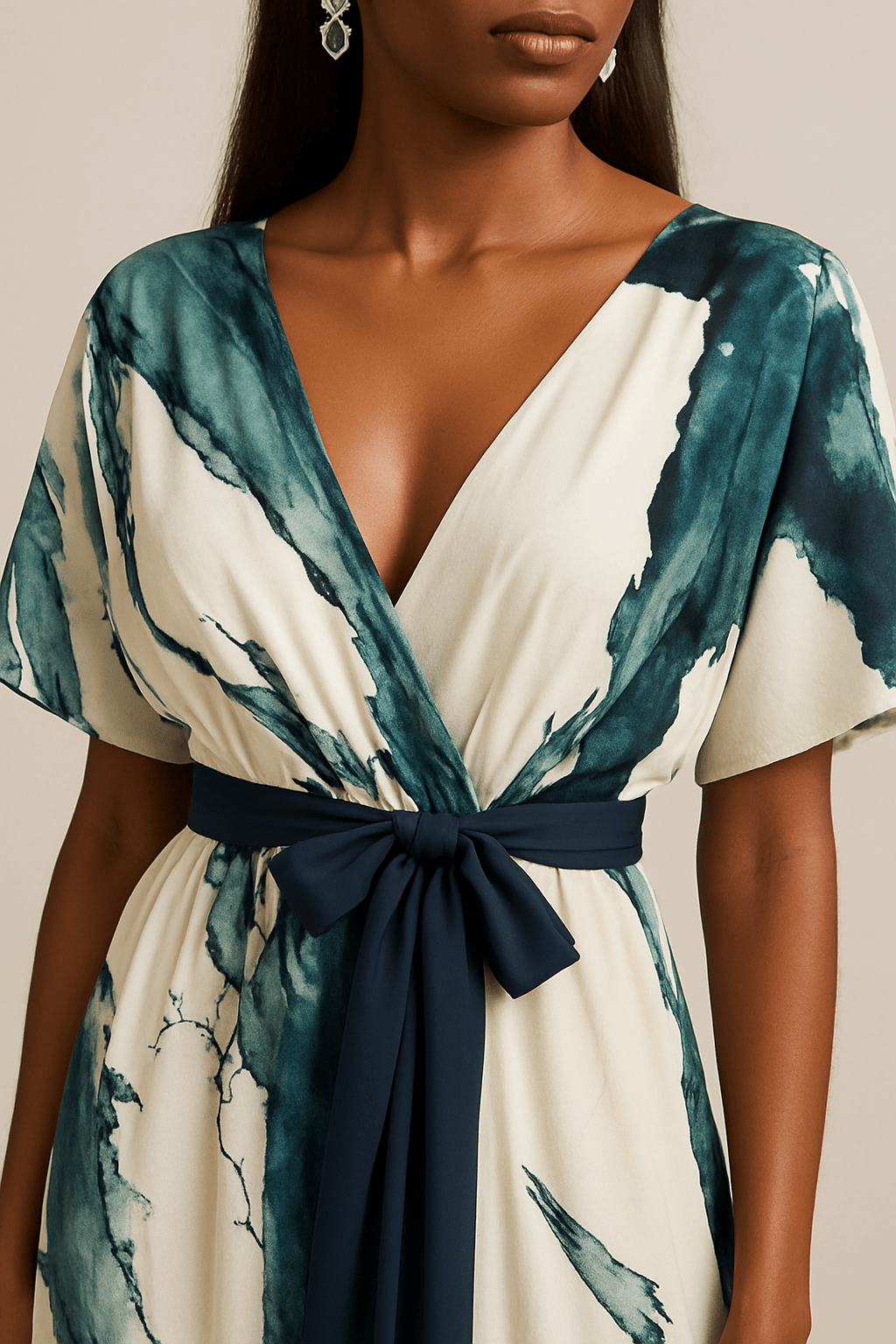 Alina | Watercolour Effect Long Dress