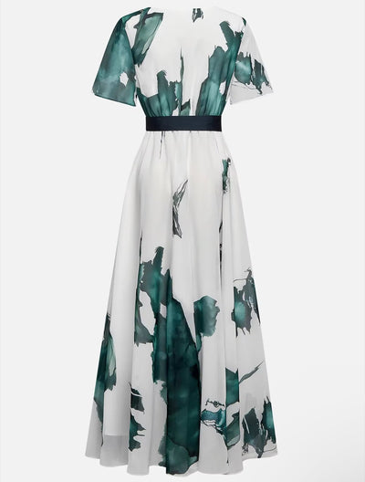 Alina | Watercolour Effect Long Dress