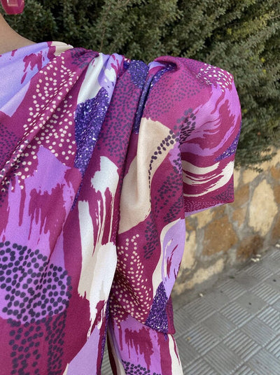 Yllana™ | Midi Dress for Women with One Shoulder in Purple