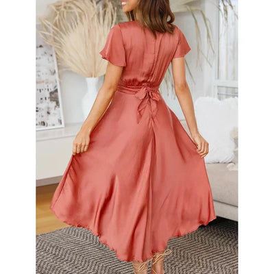 Rosella™ | Elegant Midi Dress with Ruffles