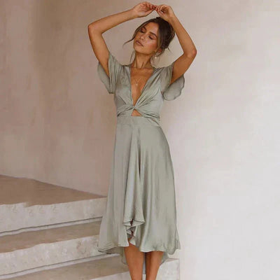Rosella™ | Elegant Midi Dress with Ruffles
