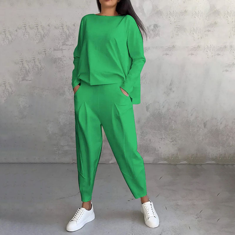 Luara™ | Two-Piece Set Long Sleeve Crew Neck