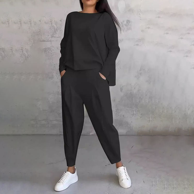 Luara™ | Two-Piece Set Long Sleeve Crew Neck