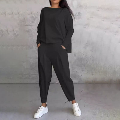 Luara™ | Two-Piece Set Long Sleeve Crew Neck