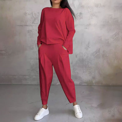 Luara™ | Two-Piece Set Long Sleeve Crew Neck