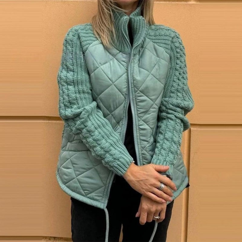 Betty | Patchwork Down Jacket with Fluffy Lining