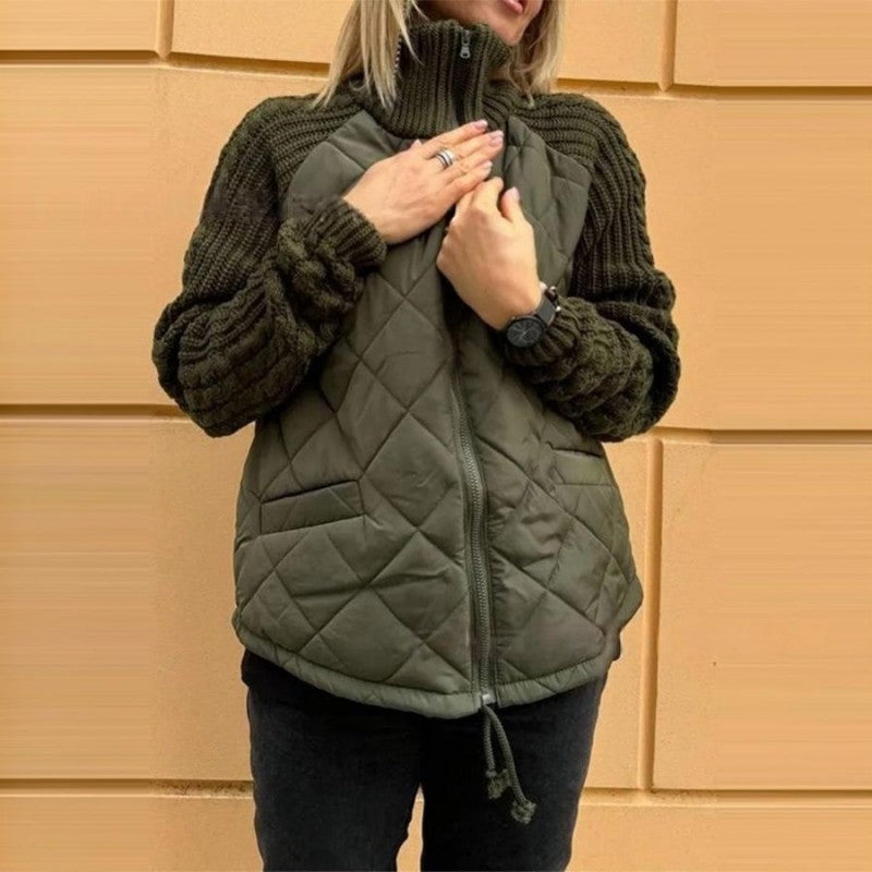 Betty | Patchwork Down Jacket with Fluffy Lining