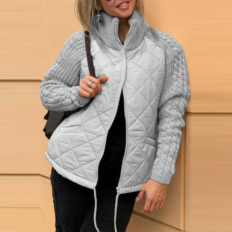 Betty | Patchwork Down Jacket with Fluffy Lining
