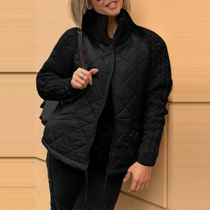 Betty | Patchwork Down Jacket with Fluffy Lining