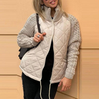 Betty | Patchwork Down Jacket with Fluffy Lining