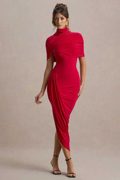 Taylor - Asymmetrical, Twisted Maxi Dress