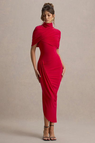 Taylor - Asymmetrical, Twisted Maxi Dress