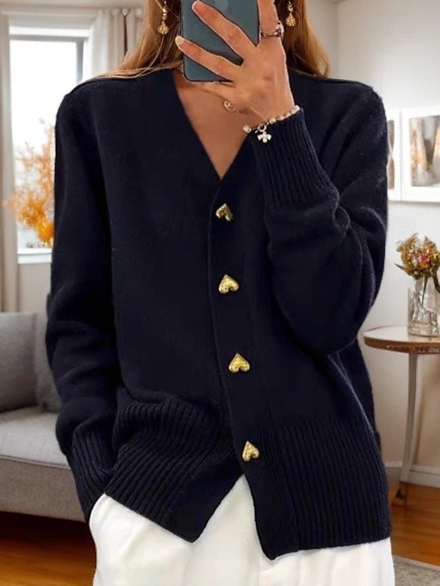 Adele | Elegant Cardigan with Heart Buttons