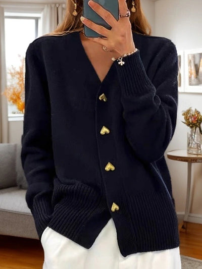 Adele | Elegant Cardigan with Heart Buttons