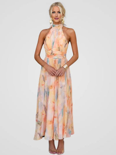 Sarah | Peach flower dress